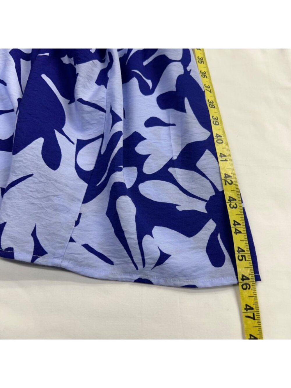 Nine West Blue & White Floral Ruffle Sleeve Maxi Dress With Tie Front Detail Ela - Picture 12 of 16